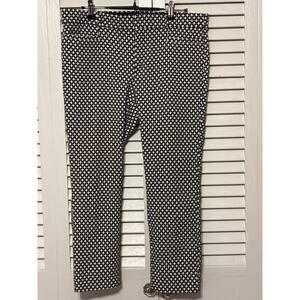 Banana Republic Geometric Black White Sloan Fit Crop Pants Women's 6P Petite